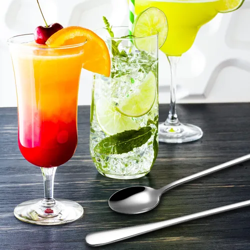 Miniatura 7 de Cucharas de mango largo para té helado, de Hiware, 9 pulgadas. Cuchara de café, de helado. Cucharas de acero inoxidable para cóctel, conjunto de.