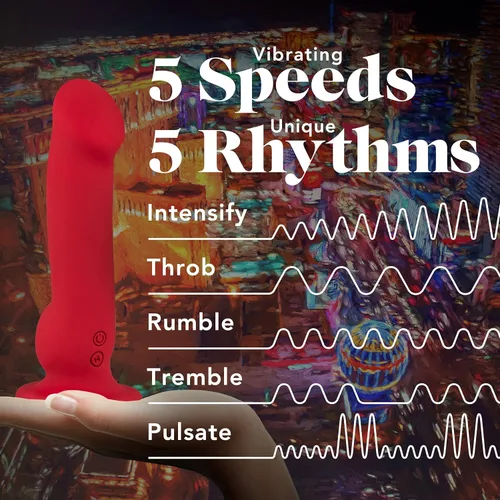 Miniatura 4 de Blush Impressions Las Vegas - Consolador vibrador pequeño de 8.25 pulgadas con ventosa - Rojo - Silicona Curvy G Spot & Anal Prostata Masajeador