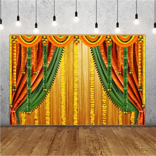 Lofaris Fondo de Fotografía India Pooja Telón de Fondo Puja Ganpati Pooja Tradicional Festival Mehndi Fondo Decoraciones Diwali Boda Fiesta
