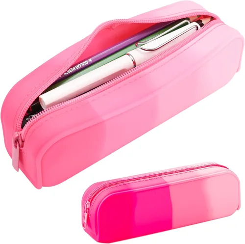 Miniatura 8 de minimaliving Estuche para lápices, colorido de silicona impermeable, bolsa para lápices estética, ligera y portátil, elegante y pequeño suministros