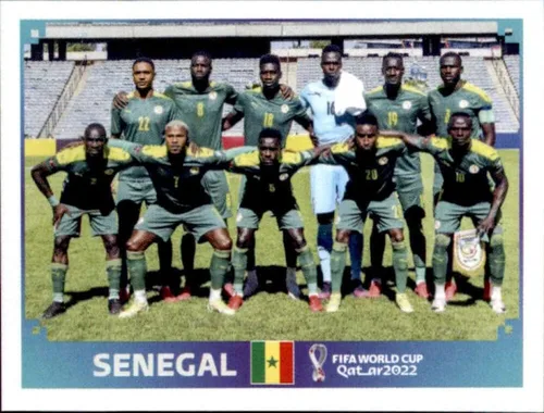 2022 Panini Stickers: Road to FIFA World Cup Qatar 2022#SEN1 Team Photo Senegal Soccer Sticker