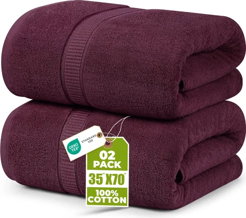 Miniatura 38 de Utopia Towels - Toalla de baño gigante, 2 unidades, 17.69 oz/yd2 (600 gsm), 100% algodón hilado en anillo, altamente absorbentes y de secado rápido