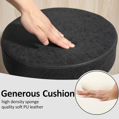 Miniatura 5 de Finnhomy Juego de 2 taburetes de bar de altura de mostrador, taburetes de bar giratorios con reposapiés y espalda descubierta, taburetes de bar Negro