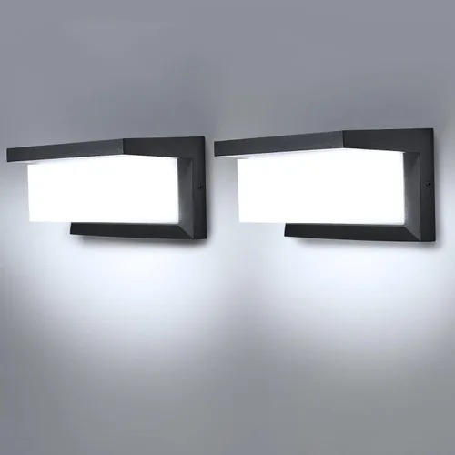 Paquete de 2 lámparas de pared para exteriores de montaje en pared, 3 colores y luces de pared exteriores regulables para casa, porche delantero y