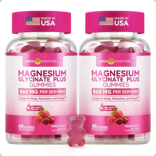 Miniatura 10 de Complejo de magnesio 9 en 1, 300 mg de magnesio de 9 formas orgánicas, glicinato, citrato, malato, alta absorción para sueño y relajación, apoyo