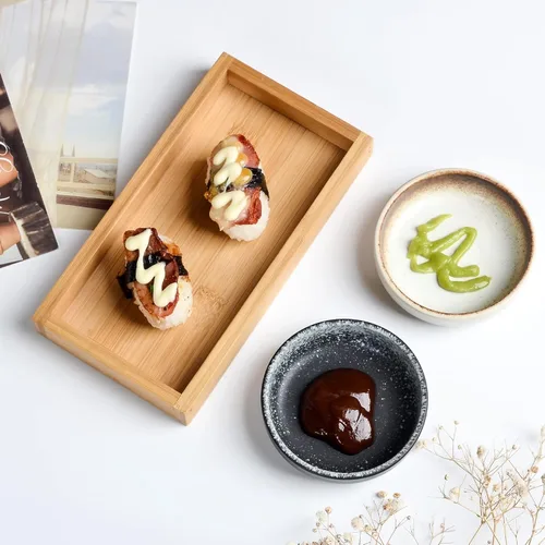 Miniatura 6 de Juego de platos de salsa de soja de cerámica, juego de cuencos para sumergir de 6 piezas, cuencos para chips y salsa, estilo japonés de 3 oz, plato
