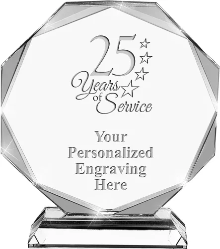 Miniatura 20 de Premio de cristal personalizado de 6.75 pulgadas con grabado - Premios de trofeos personalizados
