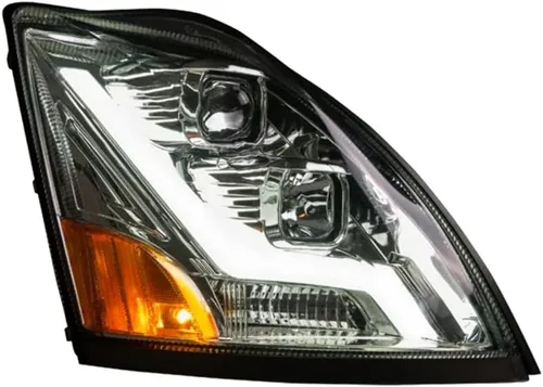 Miniatura 2 de Fortpro Faro de carcasa cromada con barra de luz Compatible con Volvo VN/VNL - Ambos lados
