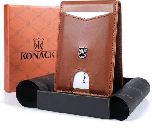 Miniatura 2 de KONACK Minimalist Wallet For Men with RFID Blocking Front Pocket Bifold Leather Mens Wallet with Gift Box