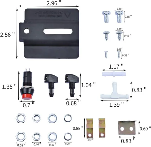 Miniatura 3 de OTUAYAUTO Botella Universal de Lavaparabrisas, Depósito de Fluido de Bomba Lavadora de 12V con Interruptor de Botón de Chorro para Tanque