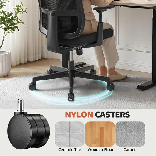 Miniatura 9 de ErgoSift M1 Silla ergonómica de malla para oficina, silla de escritorio de oficina en casa con soporte lumbar ajustable, cómoda silla