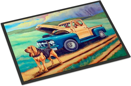 Caroline's Treasures 7513JMAT Bloodhound - Tapete para puerta delantera, 24 x 36 pulgadas, para interiores y exteriores, para entrada,