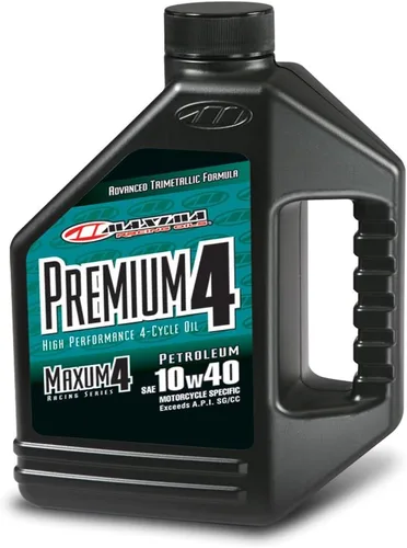 Maxima Racing Oils 349128-3PK Premium4 10W40 Aceite para motor de motocicleta 1G Botella, Paquete de 3