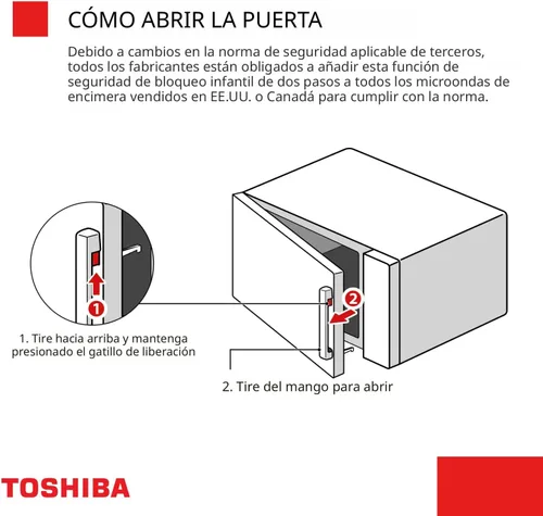 Miniatura 7 de TOSHIBA ML-EM09PA(BS) - Pequeño horno microondas con 6 menús automáticos, función de silencio y bloqueo para niños, iluminación LED, perfecto