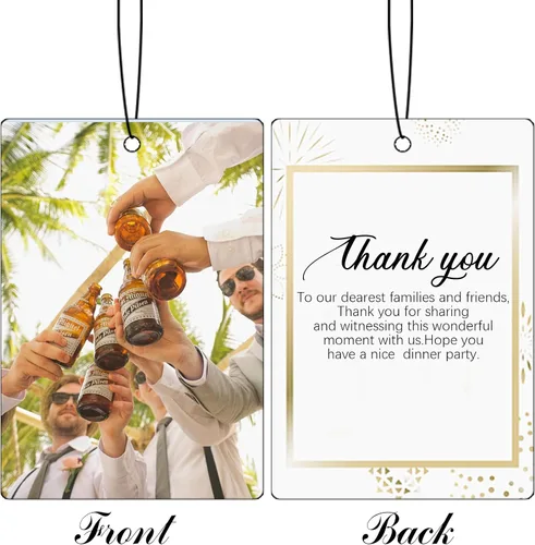 Miniatura 2 de Ambientador personalizado para automóvil, 10, 20, 50, 100 unidades, personalizados, de doble cara, con logotipo de texto fotográfico. Regalos