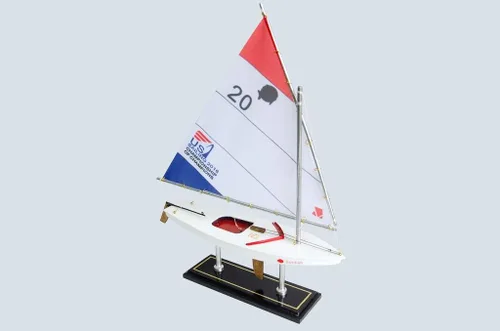 Miniatura 3 de LK Decoración de barco de vela modelo Sunfish de madera 16"-10