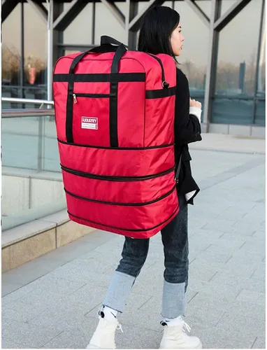 Miniatura 2 de Radefasun Bolsa de viaje expandible de Oxford con ruedas, impermeable, ligera, plegable, para viajar, Rojo