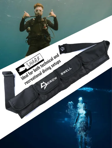 Miniatura 9 de Cinturón de peso para buceo con 4 bolsillos, hebilla de liberación rápida y cinturón de peso de bolsillo de buceo de ajuste cómodo con protección