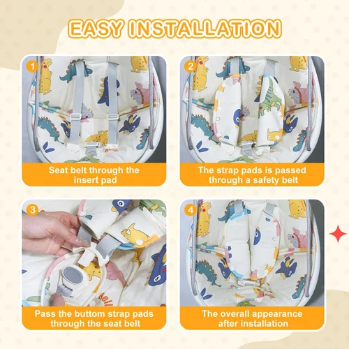 Miniatura 5 de FEISIKE - Cojín de columpio para bebé, para exteriores, compatible con columpio de coco para niños pequeños de 6 a 36 meses, desmontable y lavable