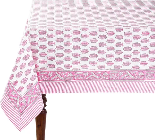 Miniatura 28 de Ridhi Mantel rectangular de algodón con estampado de bloque a mano amarillo mostaza, 102 x 48 pulgadas, reutilizable, decorativo para uso diario