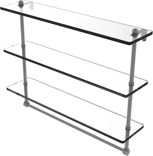 Miniatura 15 de Allied Brass PR-5/16TB Estante de cristal integrado de triple nivel de 16 pulgadas, bronce antiguo
