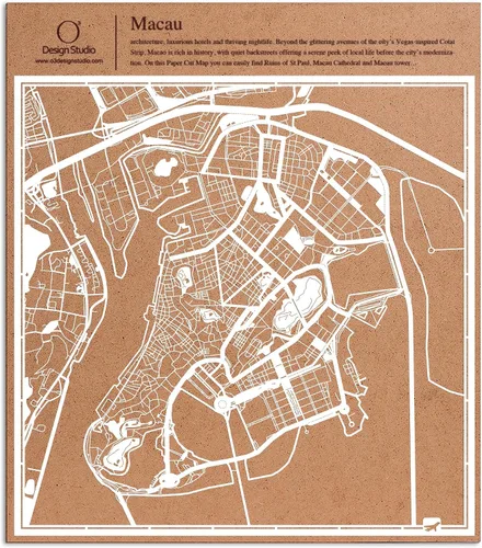 Miniatura 155 de O3 Design Studio Aberdeen - Mapa de papel cortado en papel blanco de 12 x 12 pulgadas