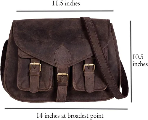 Miniatura 2 de Bolso KPL para mujer, de 14 pulgadas, de piel, bolso para colgar al hombro o cruzado, bolso para chica, bolso de viaje, de piel auténtica