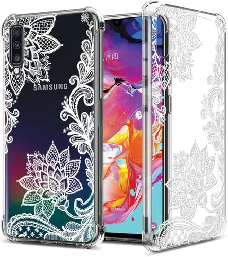 Funda transparente floral para Galaxy A70 para mujeres y niñas, bonita funda de teléfono para Samsung Galaxy A70 (2019), diseño de flores, FL-S