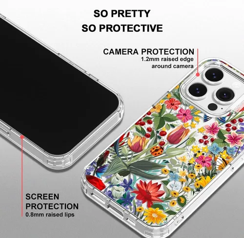 Miniatura 4 de MOSNOVO Funda para iPhone 14 Pro, [Buffertech protección contra caídas de grado militar de 6.6 pies] [Tecnología antidespegar] Diseño de funda Claro