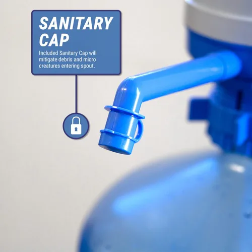Miniatura 2 de Dolphin - Bomba de agua manual para botellas de 2 a 6 galones, dispensador de agua manual azul a presión, bomba de presión con un tubo extra corto