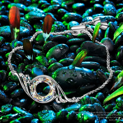 Miniatura 3 de Kate Lynn ♥ Pulsera de Phoenix Rise From the Ashes hecha con cristales de Austria, pulsera deslizante ajustable para mujer, empaquetada con caja