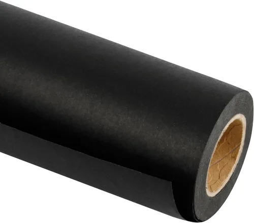 RUSPEPA - Rollo de papel kraft negro - 24 pulgadas x 100 pies - Papel reciclable perfecto para manualidades, arte, envoltorios, embalaje, postal,