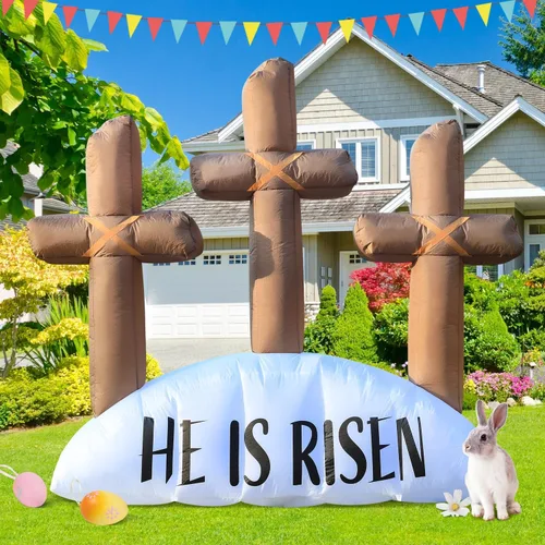 Decoraciones inflables de Pascua para exteriores de 6 pies, con luces LED integradas, decoración de patio, para fiestas de Pascua, al aire libre,