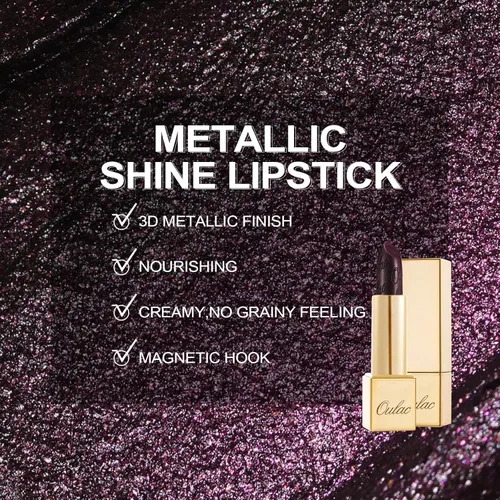 Miniatura 5 de Oulac Lápiz labial negro de Halloween para mujer, negro con brillo de frambuesa, color labial de alto impacto con fórmula cremosa hidratante, vegano