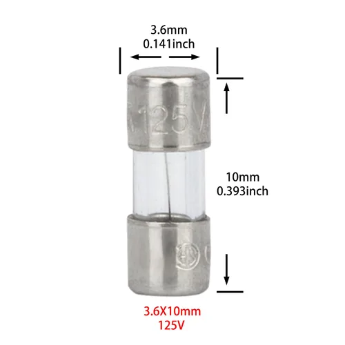 Miniatura 4 de Fusibles de 0.142x0.394 in Mini Fusible 125V 2.5A 0.14x0.39 pulgadas Fusible de vidrio surtido Kit de fusibles (paquete de 20)