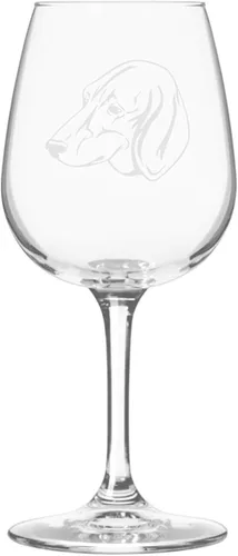 Miniatura 305 de Copa de vino de 12.75 onzas con diseño de perro grabado