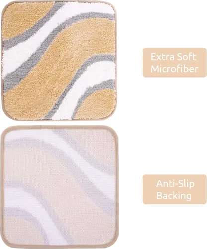 Miniatura 4 de KAMA BRIDAL Alfombra de baño de microfibra antideslizante, alfombra de baño rápida absorbente de agua, tapete de ducha ultra suave, parte trasera