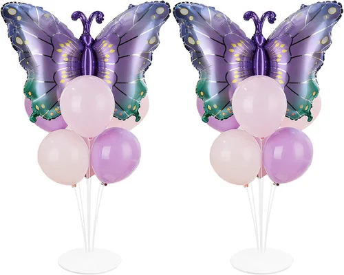 Miniatura 9 de Kit de soporte para globos de fiesta de fútbol 2 juegos con 2 globos de rugby de aluminio tipo bola, centro de mesa temático de fútbol para mesas