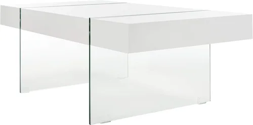 Miniatura 5 de Safavieh Página de inicio Jacob Mesa de centro con patas de vidrio y blanco Blanco/Vidrio