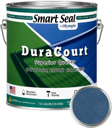 Kelley Technical Coatings Duracourt - Azul - 1 galón - Revestimiento de cancha al aire libre para canchas de tenis, pickleball, baloncesto y