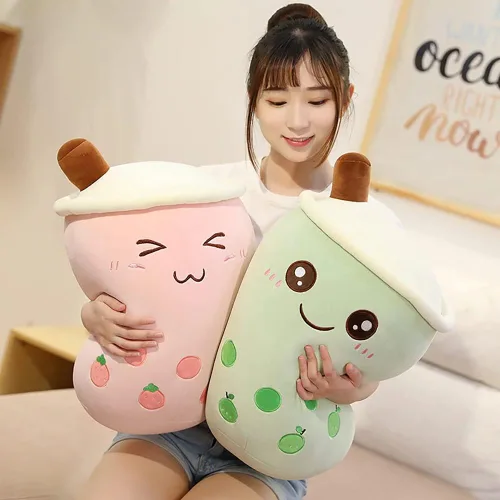 Miniatura 3 de VHYHCY - Lindo cojín de peluche Boba, peluche en forma de taza de té con burbujas, almohada de peluche en forma de taza de té con leche, almohada