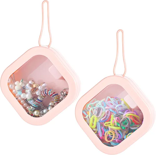 Prudiut Organizador de 2 piezas para corbatas de pelo, pequeño organizador de corbatas de pelo, organizador de clips para el cabello y joyas para