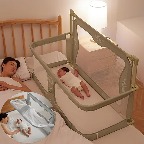 Miniatura 8 de 3 en 1 moisés de bebé, cama de dormir co para bebé, para cama de bebé en cama, cuna portátil, ventana de malla transpirable y visible, cubierta