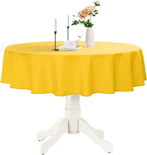 Miniatura 12 de Romanstile Mantel redondo impermeable, resistente a las manchas y sin arrugas, para cocina, comedor, fiesta, boda