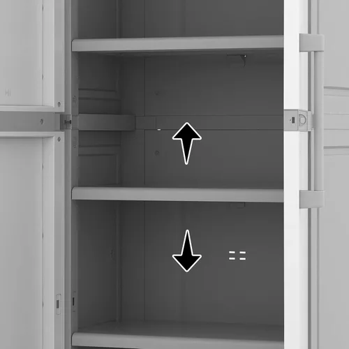 Miniatura 10 de Keter - Armario de almacenamiento con puertas y estantes para la lavandería, garaje, accesorios de baño, armario y organización del hogar, blanco