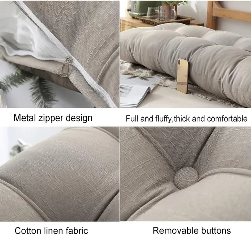Miniatura 6 de Respaldo rectangular grande para cabecero, cojines de respaldo para cama, sofá, respaldo de cuña para respaldo, cojines lumbares, almohada