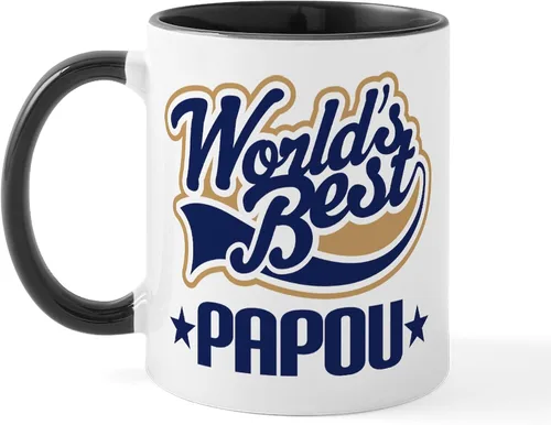 Miniatura 26 de CafePress Papou (Worlds Best) Taza de café de cerámica (11 oz (11.0 fl oz)