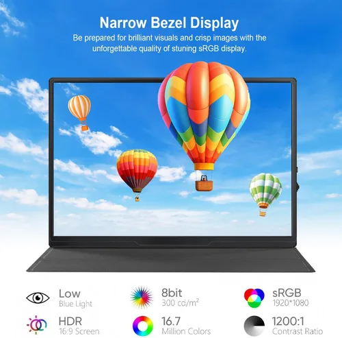 Miniatura 4 de moonka Monitor portátil de 10.5 pulgadas, pantalla FHD IPS de 1920 x 1280P, pantalla USB-C, segundo externo para laptop, PC, teléfono Mac, PS