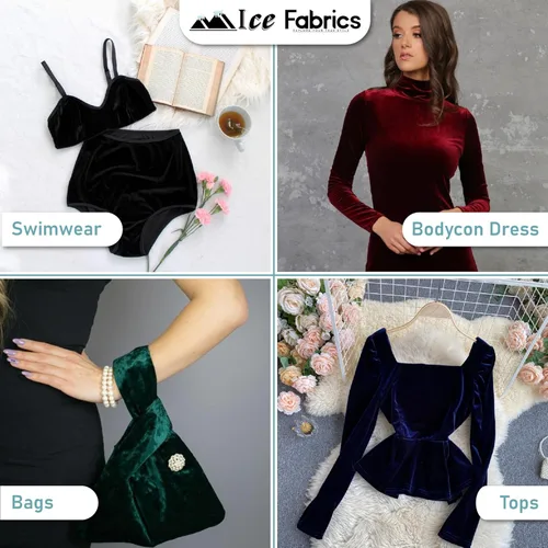 Miniatura 4 de Ice Fabrics The Yard - Tela de terciopelo elástico elástico suave de 60 pulgadas de ancho para coser ropa, disfraces, manualidades, 90% poliéster