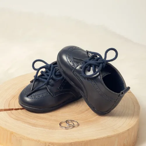 Miniatura 5 de ohsofy Zapatos Oxford de piel sintética, mocasines de goma y suela suave, zapatos de vestir de boda, zapatos de bebé para caminar